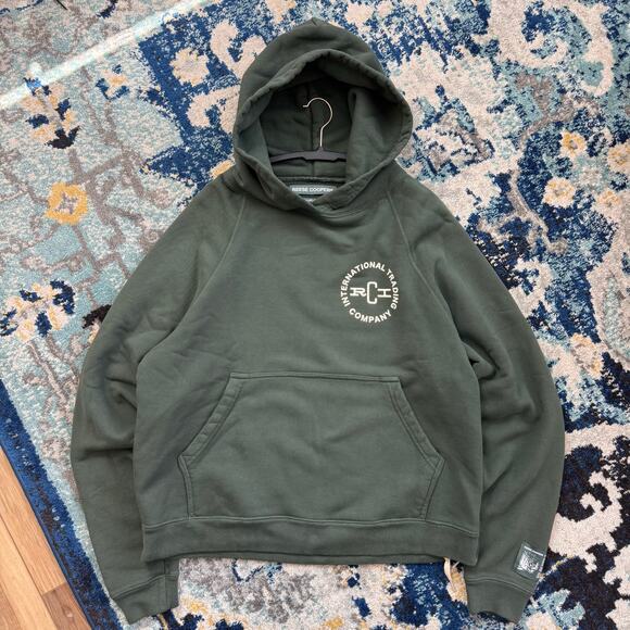Reese Cooper Boxy Hoodie Green Sz Small Made in USA - Picture 1 of 4